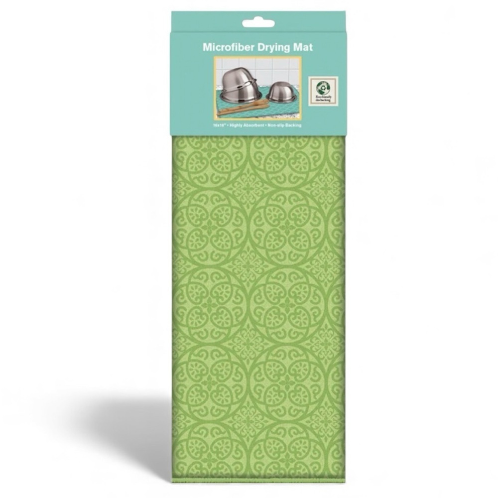 Green Microfiber Drying Mat